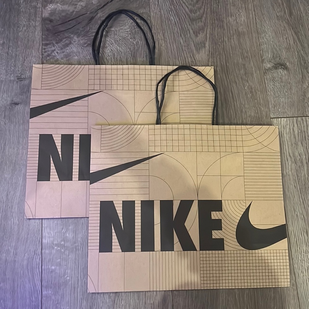 NEW Bundle of 2 Nike Gift Bags - Recycled Paper Gift Bag - Nike Bags